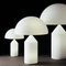 Petite Lampe de Bureau Atollo en Verre Blanc par Vico Magistretti pour Oluce 3