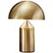 Atollo Medium Tischlampe aus satiniertem Metall in Gold von Vico Magistretti für Oluce 1