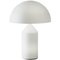 Große Atollo Tischlampe aus weißem Glas von Vico Magistretti für Oluce 1