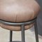 Grasso Leather and Brown Lacquered Metal Stool by Stephen Burks 5