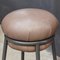 Grasso Leather and Brown Lacquered Metal Stool by Stephen Burks 6