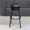 Grasso Black Leather & Blue Lacquered Metal Stool by Stephen Burks 3