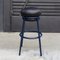 Grasso Black Leather & Blue Lacquered Metal Stool by Stephen Burks, Image 3