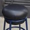 Grasso Black Leather & Blue Lacquered Metal Stool by Stephen Burks 5