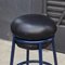 Grasso Black Leather & Blue Lacquered Metal Stool by Stephen Burks 8