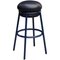 Grasso Black Leather & Blue Lacquered Metal Stool by Stephen Burks 1