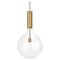 Large Rosdala Brass & Clear Glass Ceiling Lamp by Sabina Grubbeson for Konsthantverk 1