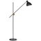 Kh # 1 Black Raw Brass Floor Lamp from Konsthantverk 1