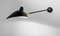 Black Wall Lamp with One Straight Arm & Two Swivels by Serge Mouille 2