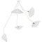 White Five Curved Fixed Arms Spider Ceiling Lamp by Serge Mouille 1