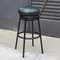 Grasso Green Leather & Black Lacquered Metal Stool by Stephen Burks, Image 2