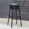 Grasso Green Leather & Black Lacquered Metal Stool by Stephen Burks 4