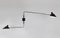 Black 2 Rotating Straight Arm Wall Lamp by Serge Mouille 2