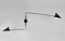 Black 2 Rotating Straight Arm Wall Lamp by Serge Mouille, Image 2