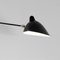 Black 2 Rotating Straight Arm Wall Lamp by Serge Mouille, Image 3