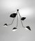 Black 5 Curved Fixed Arms Spider Ceiling Lamp by Serge Mouille, Image 3