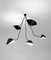 Black 5 Curved Fixed Arms Spider Ceiling Lamp by Serge Mouille, Image 2