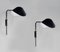 Black Anthony Wall Lamp Whit Fixing Bracket Set Re-Edition by Serge Mouille, Set of 2 2