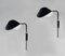 Black Anthony Wall Lamp Whit Fixing Bracket Set Re-Edition by Serge Mouille, Set of 2 3