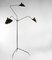 Lámpara de pie giratoria de 3 brazos en negro de Serge Mouille, Imagen 5