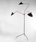 Lámpara de pie giratoria de 3 brazos en negro de Serge Mouille, Imagen 3
