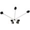 Black 7 Fixed Arms Spider Wall Ceiling Lamp by Serge Mouille 1