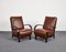 Art Deco Leather Armchairs by Jindrich Halabala for UP Závody, Set of 2 1