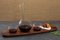 Pok Collection Carafe and Set of Glasses on a Walnut Wooden Appetizer Tray by Soshiro, 2019, Set of 5 2