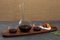 Pok Collection Carafe and Set of Glasses on a Walnut Wooden Appetizer Tray by Soshiro, 2019, Set of 5, Image 2