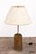 Hollywood Regency Messing Tischlampe mit Schirm, 1970er 7