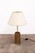 Hollywood Regency Brass Table Lamp with Shade, 1970s, Image 1