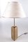 Hollywood Regency Messing Tischlampe mit Schirm, 1970er 13