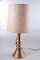 Ceramic & Gold Table Lamp with Original Shade, 1970s, Image 1