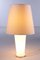 White Glass Table Lamp with a Pleated Fabric Shade, 1970s 12