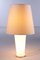 White Glass Table Lamp with a Pleated Fabric Shade, 1970s, Image 12