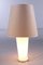 Lampada da tavolo in vetro bianco con paralume in tessuto plissettato, anni '70, Immagine 14