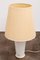 White Glass Table Lamp with a Pleated Fabric Shade, 1970s 6