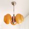 Mid-Century Modern Orange Glass and Chromed Metal Pendant Lamp, 1950s 5