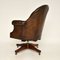 Antique Victorian Style Leather Swivel Desk Chair, Image 11