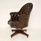 Antique Victorian Style Leather Swivel Desk Chair, Image 3
