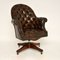 Antique Victorian Style Leather Swivel Desk Chair 1