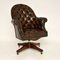 Antique Victorian Style Leather Swivel Desk Chair, Image 1