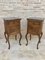 Louis XV Style Walnut Nightstands with Marble Top, 1930s, Set of 2 2