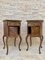 Louis XV Style Walnut Nightstands with Marble Top, 1930s, Set of 2 7