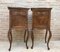 Louis XV Style Walnut Nightstands with Marble Top, 1930s, Set of 2 4