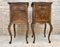 Louis XV Style Walnut Nightstands with Marble Top, 1930s, Set of 2 3