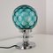 Small Mid-Century Modern Green Bubble Glass and Chromed Metal Table Lamp 2