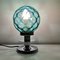 Small Mid-Century Modern Green Bubble Glass and Chromed Metal Table Lamp 3