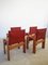 Monk Chairs in Leather and Wood by Tobia & Afra Scarpa, Set of 4 3