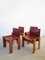 Monk Stühle aus Leder & Holz von Tobia & Afra Scarpa, 4er Set 5
